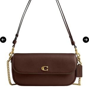 Coach Chocolate Brown Leather Crossbody with Gold 'C' Accent